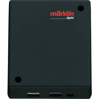 Appareil noir, rectangulaire, portant l'inscription 'märklin digital' en rouge en haut. Il comporte trois connexions sur sa face inférieure.