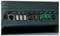 Vue arrière d'un dispositif technique doté de plusieurs ports de connexion, comprenant des ports USB, Ethernet et des connecteurs, sur un fond gris.