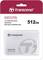 Emballage d'un disque SSD Transcend 370S de 512 Go, format 2,5 pouces, SATA 6 Gb/s, avec mémoire Flash MLC et cache DRAM.