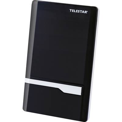 Antenne noire rectangulaire avec une ligne argentée et l'inscription 'Telestar' en haut à droite.