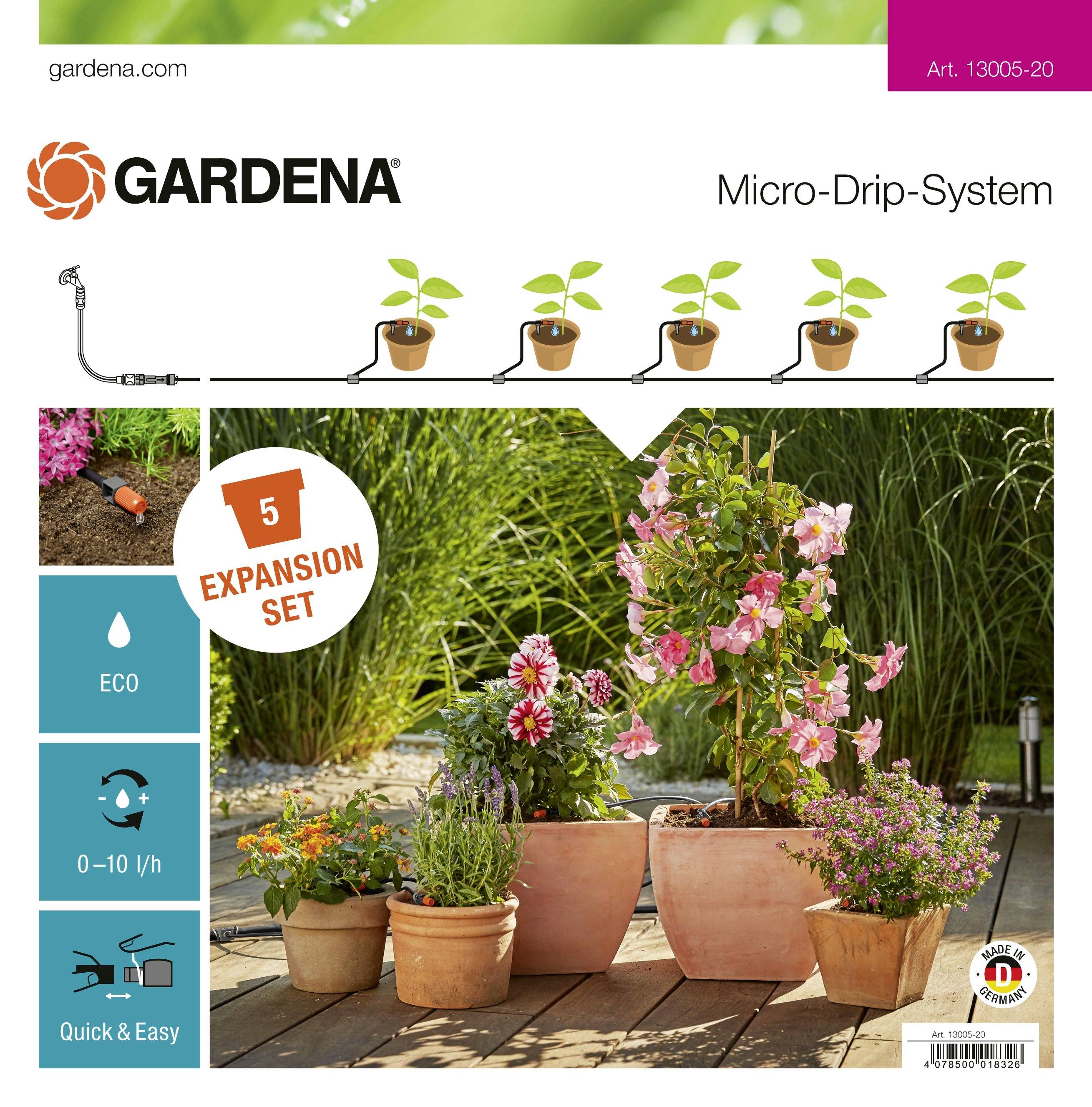 Kit d'extension pour pots de fleurs GARDENA Micro-Drip System 13005-20 Ø 13 mm (1/2") 5 m-3