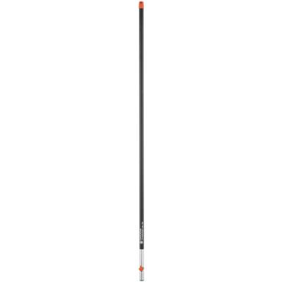Un stylo à bille noir avec un embout orange et un clip gris.