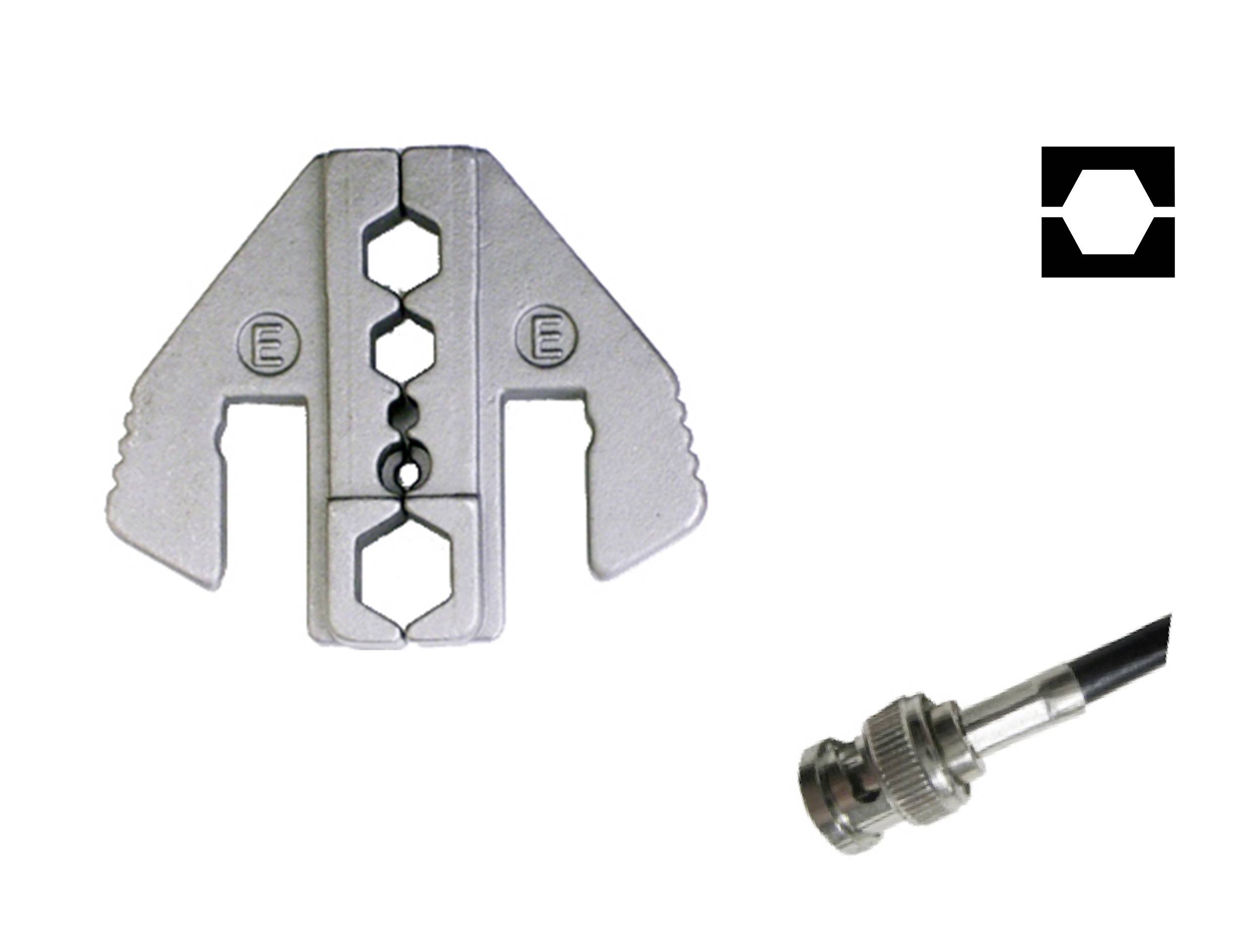 Pince de fixation pour connexions de câbles à côté d'un connecteur coaxial.