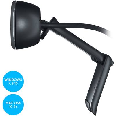 Webcam avec bras flexible pour ajuster l'angle. Compatible avec Windows 7, 8, 10 et Mac OS X 10.6 ou version ultérieure.