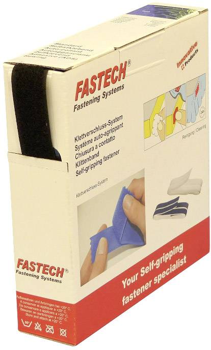 FASTECH B25-SKL02999910 Hook-and-Loop Tape Hotmelt Adhesive Black 10m