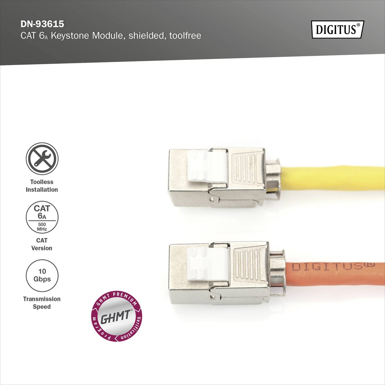 Module RJ45 encastrable Keystone Digitus DN-93615 CAT 6a-13