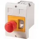 Eaton E-PKZ01-PVT 281636 montage encastré, avec arrêt d'urgence (L x l x H) 129 x 90 x 176 mm NOT-AUS gris, rouge, jaune