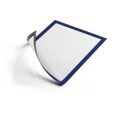Une feuille de papier avec un bord bleu foncé est repliée en coin, laissant apparaître sa face blanche.
