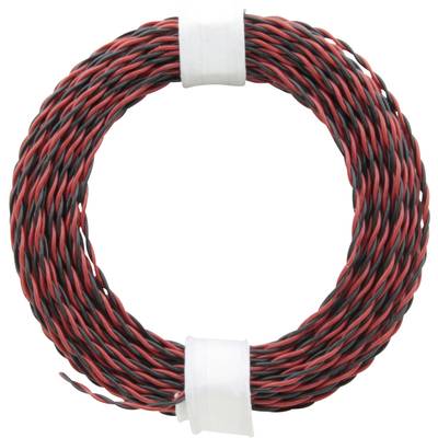  210-10 Fil de câblage  2 x 0.04 mm² rouge/noir 10 m