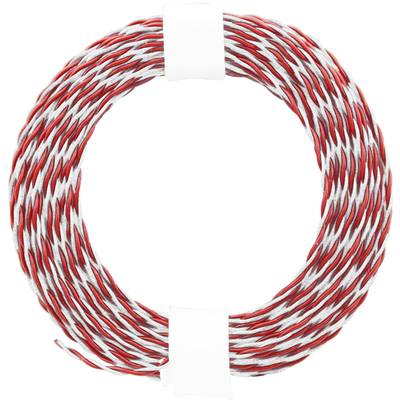  210-05 Fil de câblage  2 x 0.04 mm² rouge, blanc 10 m