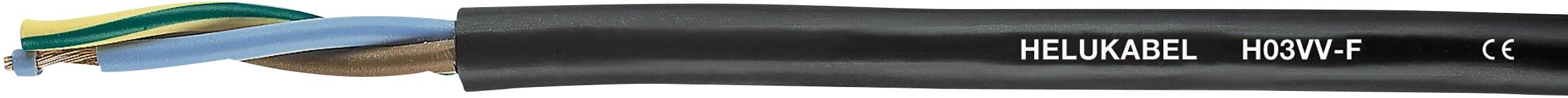 HELU 29403SW Câble gainé H03VV-F 3 x 0.75 mm² noir Marchandise vendue au mètre