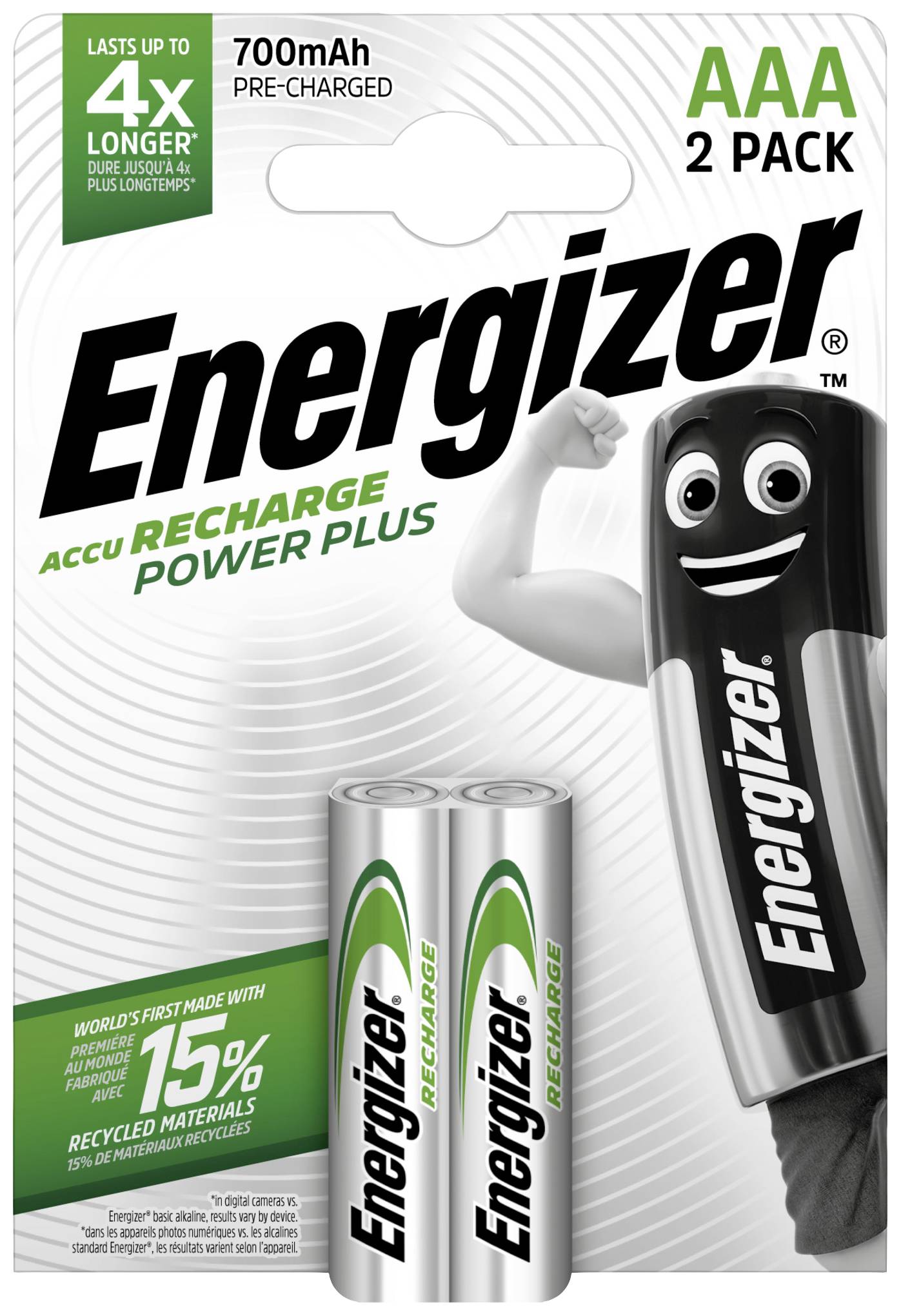Pile rechargeable AAA Energizer LR03 HR03 700mAh lot de 2 piles 700 mAh