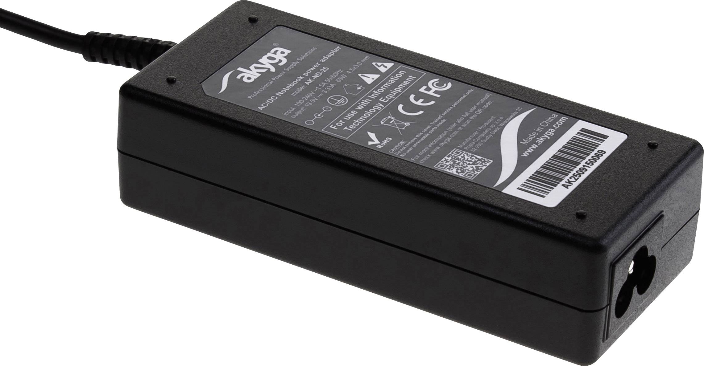 Akyga AK-ND-25 Alimentation PC portable 65 W 19.5 V/DC 3.33 A