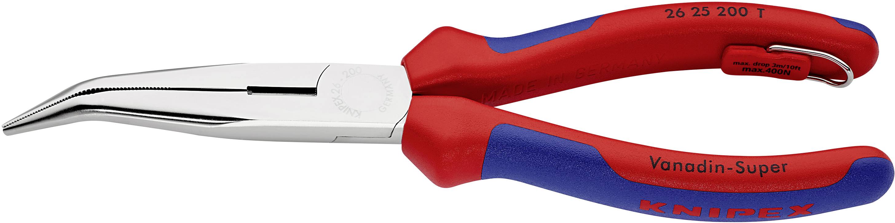 Knipex 26 25 200 T pour l'atelier Pince plate à becs ronds coudée à 40° 200 mm-0