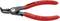 Pince KNIPEX rouge avec des parties métalliques noires, adaptée pour des objets de 12 à 25 mm. Inscription 'MADE IN GERMANY'.