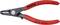 Pince coupante rouge avec poignées, portant l'inscription 'Knipex 48 41 J11 Made in Germany', plage de serrage de 12-25 mm. Conçue pour des travaux précis.