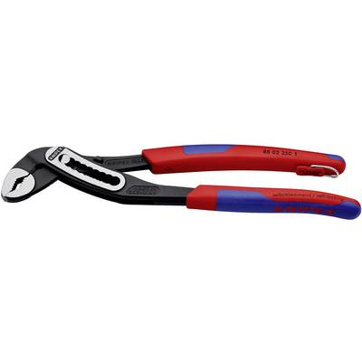 Un outil rouge et bleu portant l'inscription 'autobloquant/self locking' et 'KNIPEX', il s'agit d'une pince.