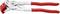 Une pince KNIPEX rouge et argent avec un mécanisme de préhension ajustable, adaptée pour saisir et maintenir différentes pièces.