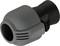 Raccord de tuyau Gardena en plastique noir et gris pour tuyaux de 25 mm. Connexion enfichable pour systèmes d'irrigation.