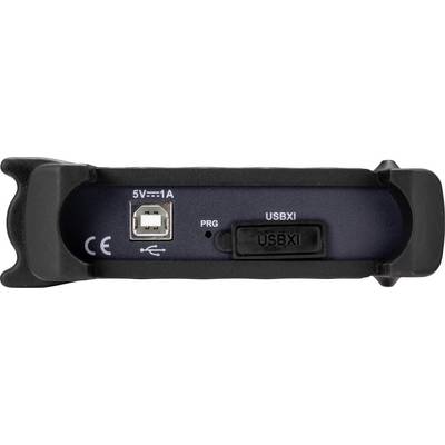 'Appareil avec ports USB et USBXI ; Étiquettes : 5V ~ 1A, Marque CE, PRG.'