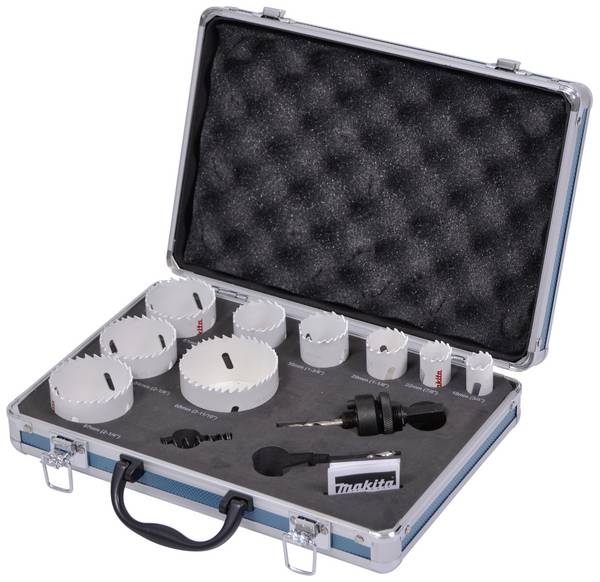 Jeu de scies-cloches 12 pièces Makita D-47282 19 mm, 22 mm, 29 mm, 35 mm, 38 mm, 51 mm, 54 mm, 57 mm, 68 mm