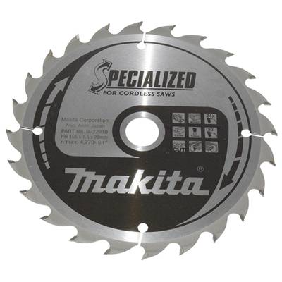 Makita SPECIALIZED B-32910 Lame de scie circulaire au carbure 165 x 20 x 1 mm Nombre de dents: 24 1 pc(s)