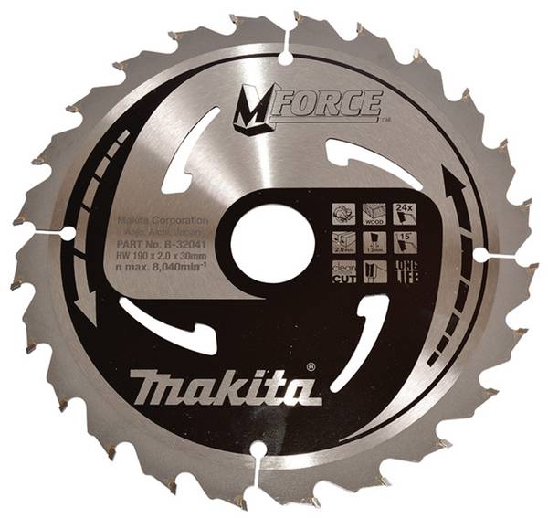 Makita M-FORCE B-32041 Lame de scie circulaire 190 x 30 x 1.2 mm Nombre de dents: 24 1 pc(s)
