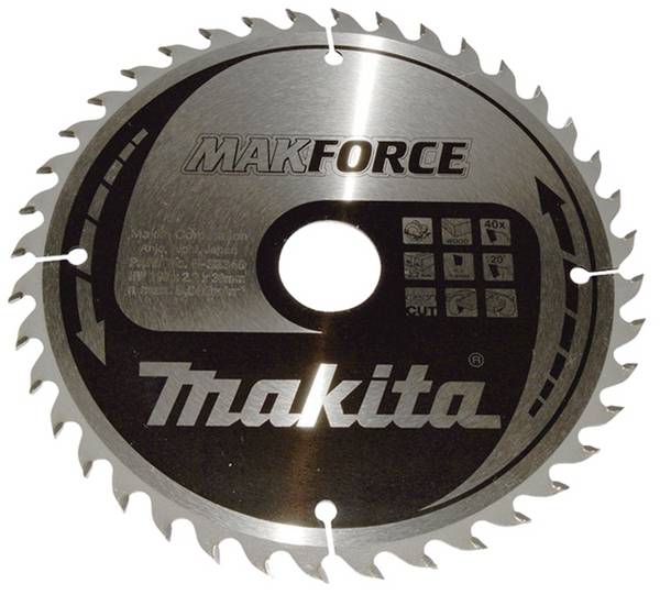 Makita MAKFORCE B-32340 Lame de scie circulaire au carbure 190 x 30 x 1.4 mm Nombre de dents: 40 1 pc(s)