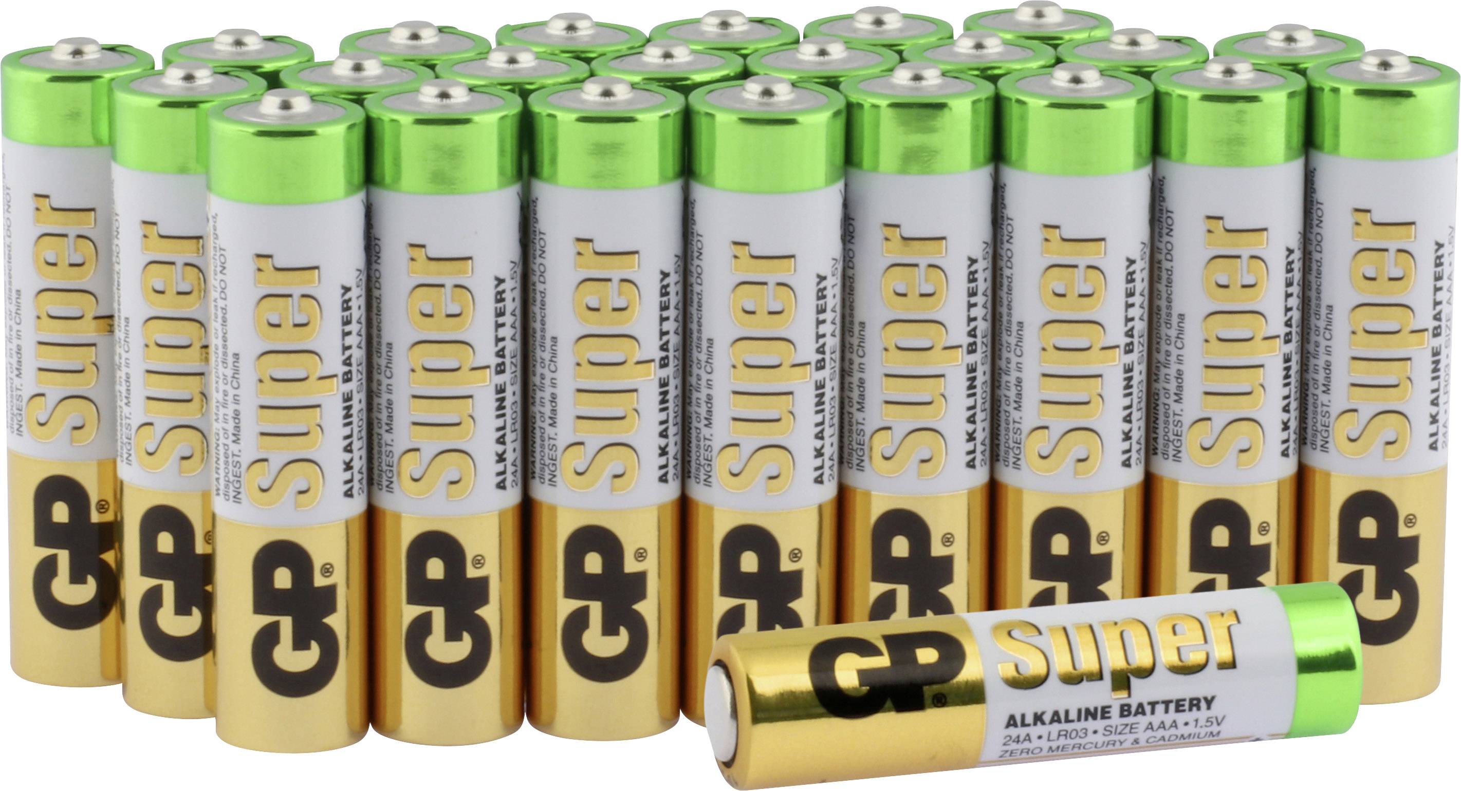 Pile LR3 (AAA) alcaline(s) GP Batteries Super 1.5 V 24 pc(s) Conrad.fr