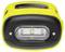 Gros plan d'une lampe de travail LED portative jaune et noire, montrant le panneau lumineux avant et le boîtier.