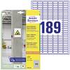 Etiquette ultra-adhésives Avery-Zweckform L7871-20 25.4 x 10 mm papier blanc 3780 pc(s) fixation permanente , fixation forte