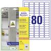 Etiquette ultra-adhésives Avery-Zweckform L7872-20 35.6 x 16.9 mm papier blanc 1600 pc(s) fixation permanente , fixation forte