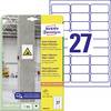Etiquette ultra-adhésives Avery-Zweckform L7874-20 63.5 x 29.6 mm papier blanc 540 pc(s) fixation permanente , fixation forte