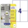 Etiquette ultra-adhésives Avery-Zweckform L7876-20 105 x 148 mm papier blanc 80 pc(s) fixation permanente , fixation forte