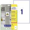 Etiquette ultra-adhésives Avery-Zweckform L7877-20 210 x 297 mm papier blanc 20 pc(s) fixation permanente , fixation forte