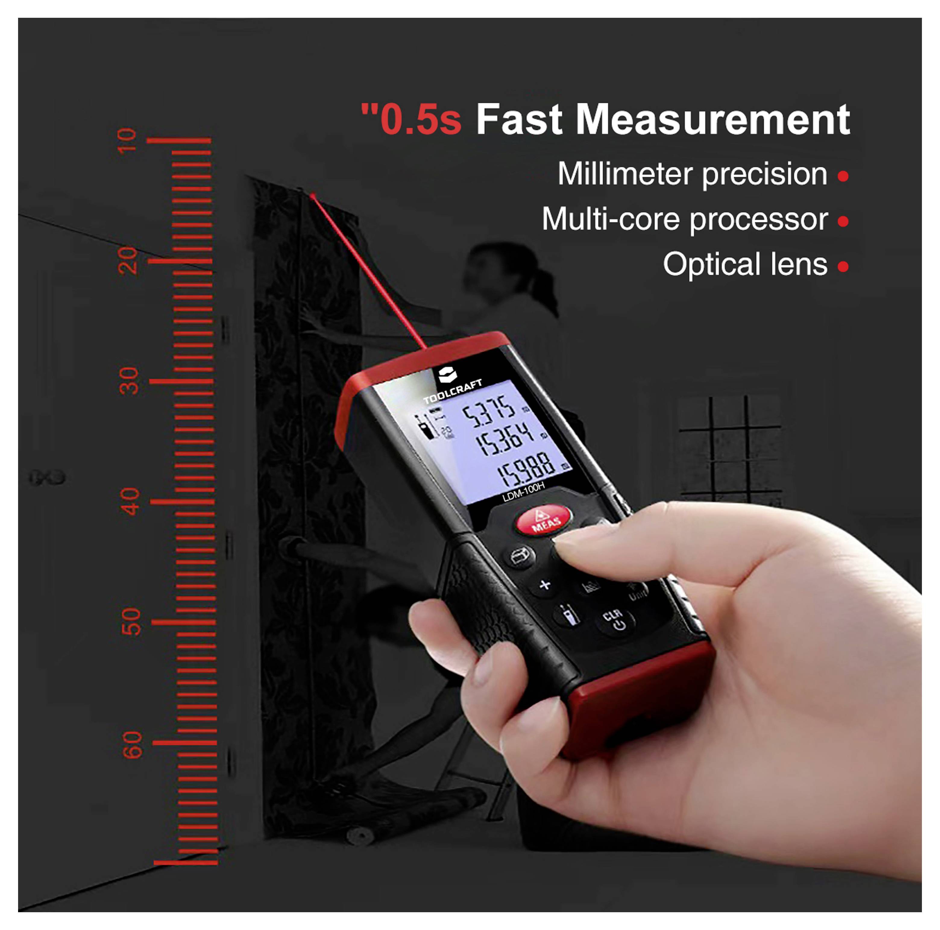 Télémètre laser TOOLCRAFT LDM100H Plage de mesure (max.) (détails) 100 m-2