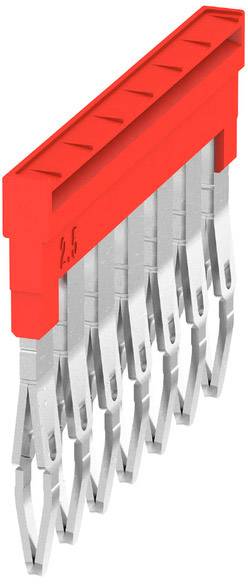 Figure d'un connecteur rouge portant la mention 2,5 mm, avec des contacts argentés s'étendant vers le bas.