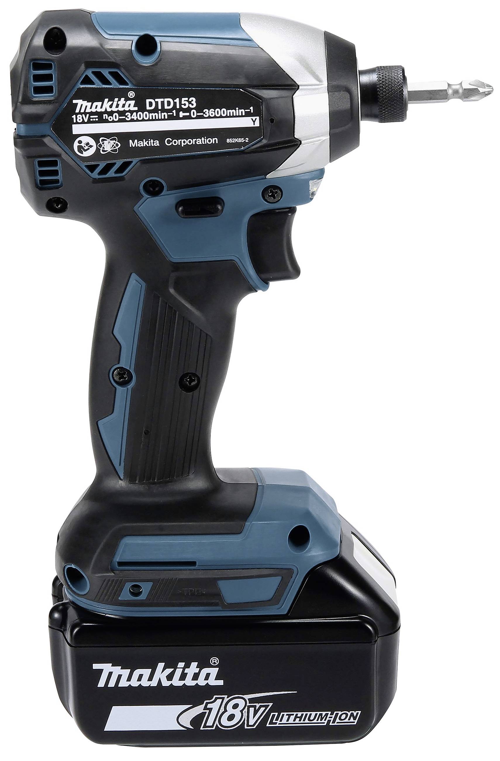 Visseuse à choc sans fil avec batterie lithium-ion 18V. Design compact, adaptée à divers travaux de montage.