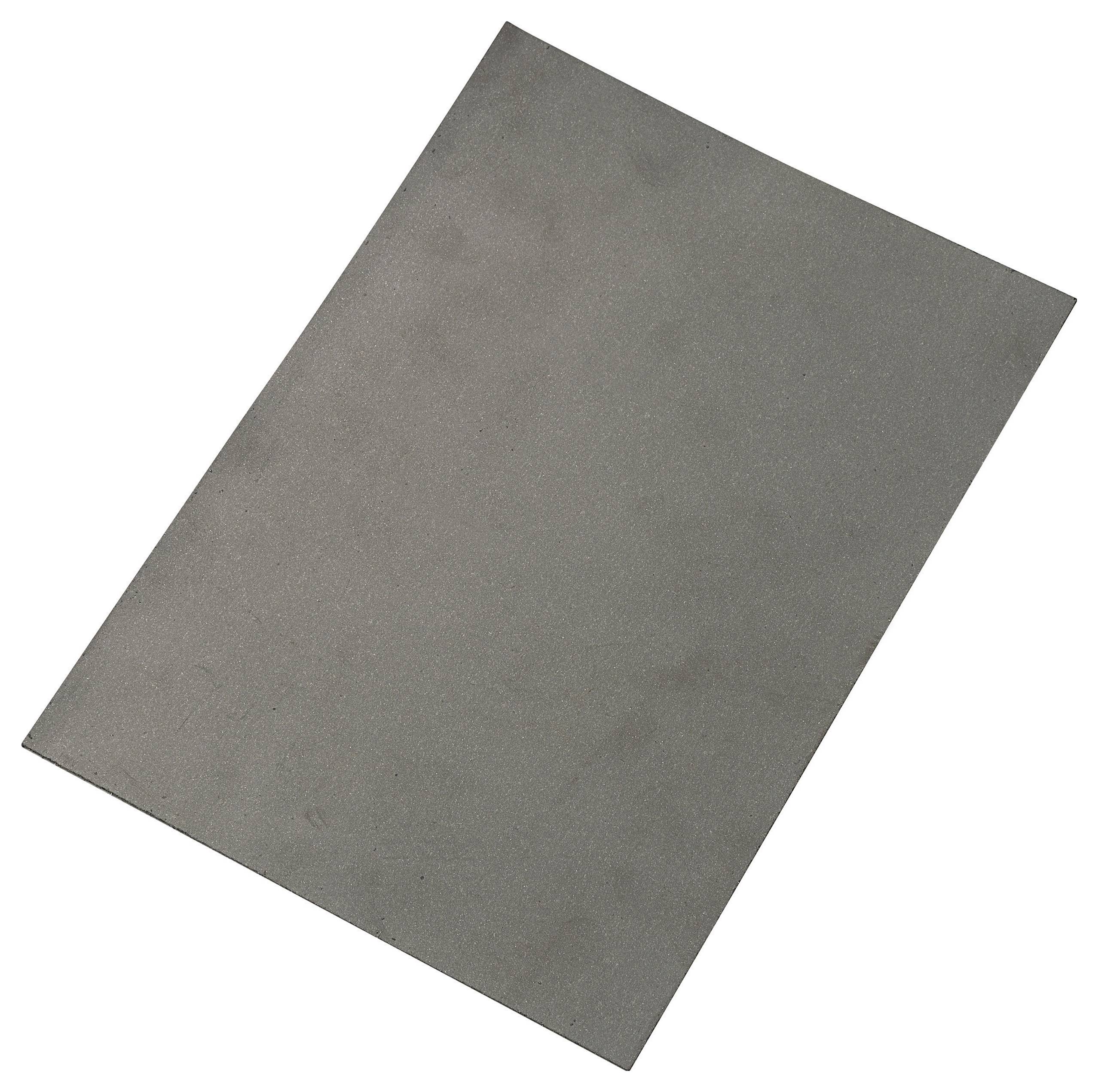 Une feuille ou un carreau rectangulaire gris neutre présenté en diagonale sur un fond blanc.