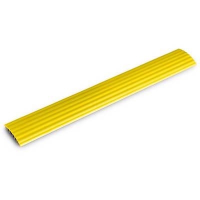 Un protège-arêtes jaune, strié, pour protéger efficacement les bords tranchants des machines ou des meubles.