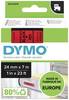 Etiquette DYMO D1 S0720970 Couleur de ruban: rouge Couleur de police:noir 24 mm 7 m