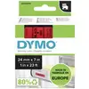 Etiquette DYMO D1 S0720970 Couleur de ruban: rouge Couleur de police:noir 24 mm 7 m