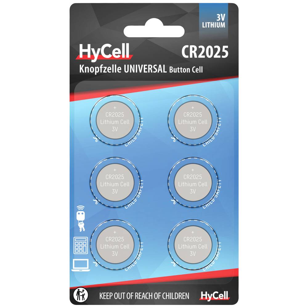 Pile bouton CR 2025 lithium HyCell 140 mAh 3 V 6 pc(s) - Conrad Electronic Suisse cr 2025 pile