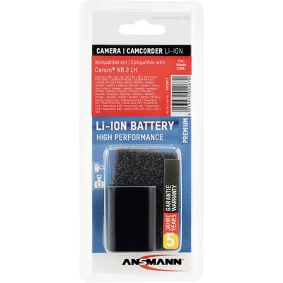 'Batterie Li-Ion pour caméra/caméscope, compatible avec Canon NB 2 LH, 7,4V, 700mAh, 5 ans de garantie. En emballage plastique.'