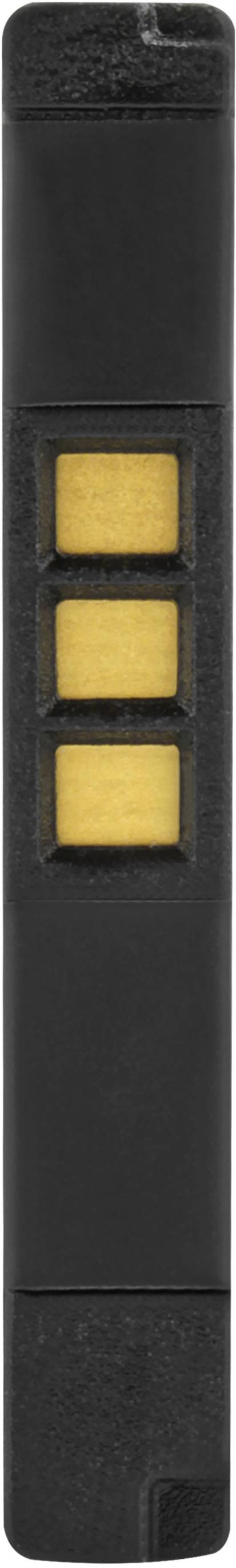 Une clé USB noire avec trois indicateurs jaunes lumineux sur le côté.