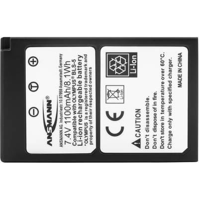 Batterie Ansmann Li-Ion, 7,4V, 1100mAh, 8,1Wh. Précautions : Ne pas démonter ni jeter au feu, utiliser uniquement le chargeur spécifié.