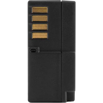 Module de mémoire noir avec quatre contacts dorés sur un côté, généralement utilisé dans les appareils de jeu ou les ordinateurs pour la sauvegarde de données.