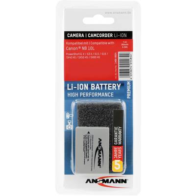Batterie Li-Ion d'Ansmann, compatible avec Canon NB 10L. Pour divers modèles Canon. Garantie : 3 ans. Qualité premium.