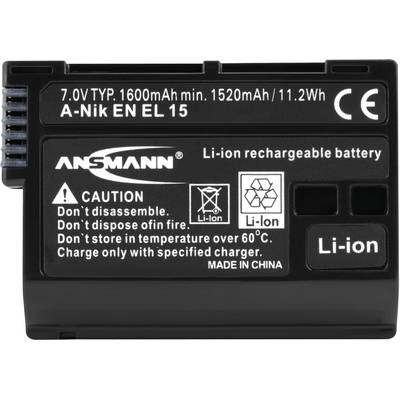 Batterie Li-Ion rechargeable noire, 7,0 V, 1600 mAh, avec consignes de sécurité : ne pas démonter, ne pas jeter au feu ou stocker à plus de 60 °C.