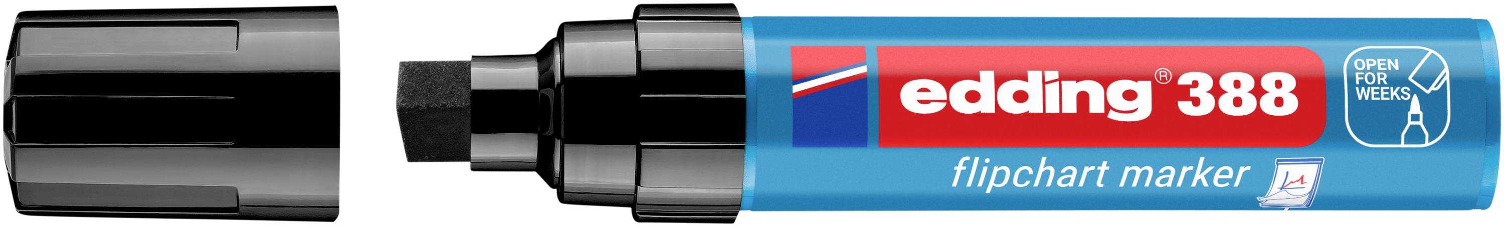 Edding 4-388001 Marqueur pour tableau à feuilles mobiles Flipchartmarker pointe biseau 4 - 12 mm noir 1 pc(s)